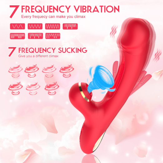 Ultimate 3 in 1 Female Vibrator with Tapping Sucking and Vibrating